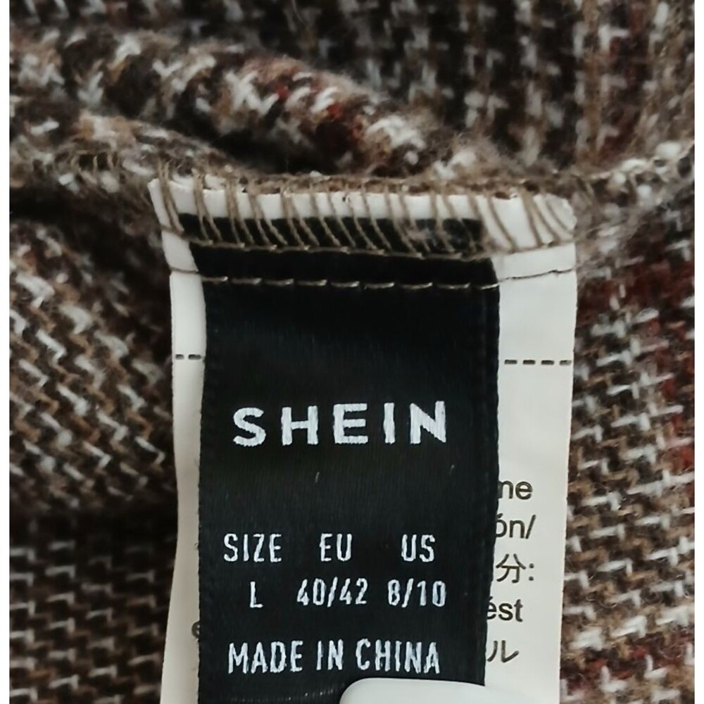 SheIn Y2K Women Brown Plaid Sleeveless Mini Jumper Dress Preppy Academia Medium - Picture 5 of 7
